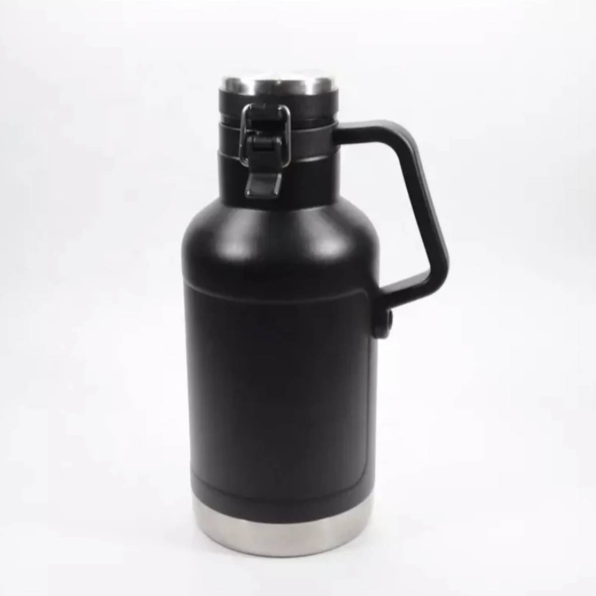 Vacuum insulated flip top beer growler