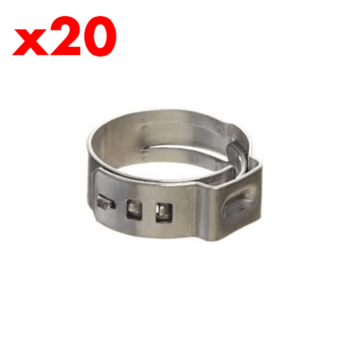 (20 PACK) Stainless Stepless Clamp (suit 6-8mm OD) 9.5mm