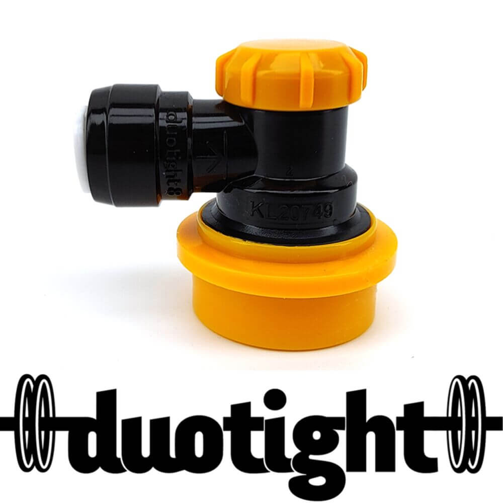 duotight 8mm (5/16″) x Ball Lock Disconnect (Black + Yellow/Liquid)