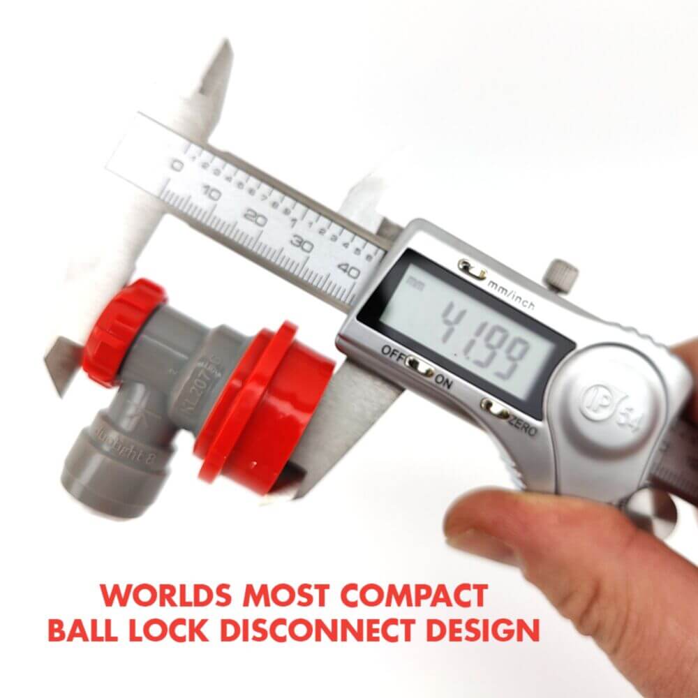 duotight 8mm (5/16″) x Ball Lock Disconnect (Grey+ Red/Gas)